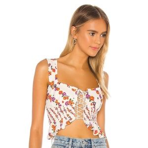 For Love and Lemons Corset Georgia Lace Up Crop Top